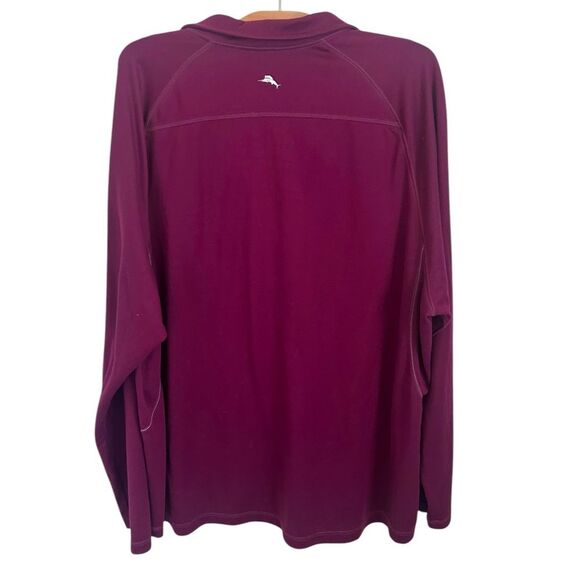 Tommy Bahama Men’s Firewall Half-Zip Sweatshirt Burgundy Sporty size XXL - Picture 2 of 9